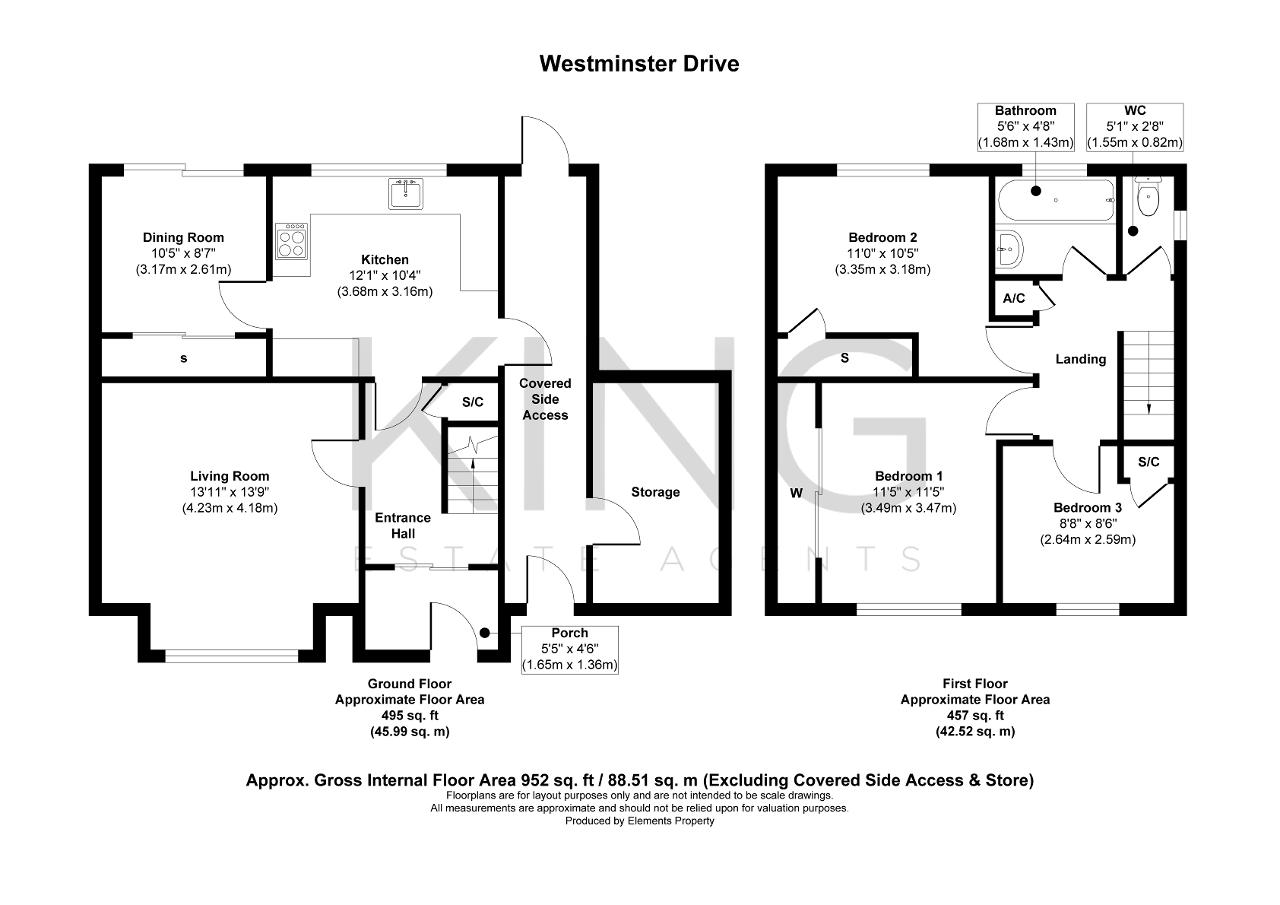 Floorplan of Westminster Drive, Bletchley, Milton Keynes, Buckinghamshire, MK3 6NP