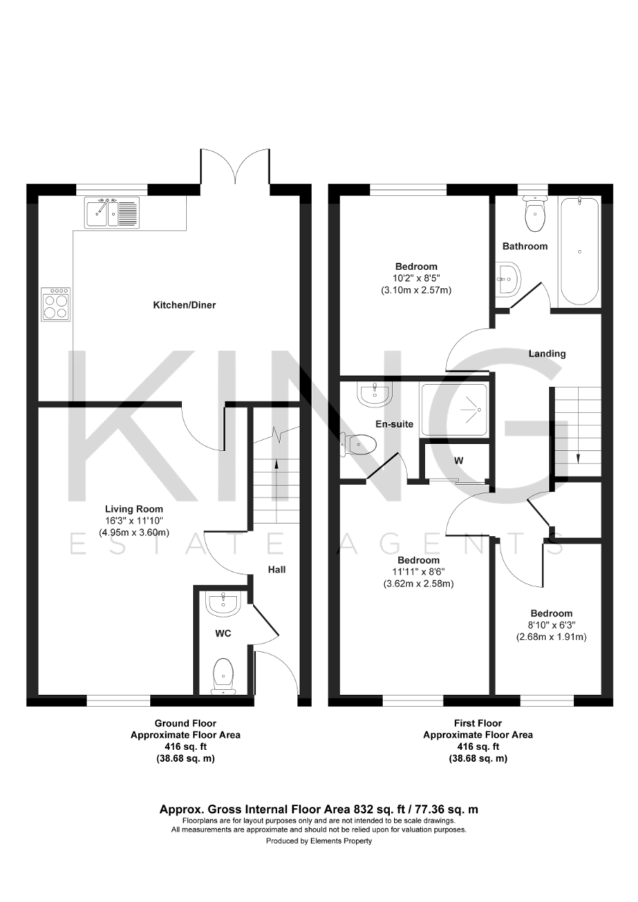 Floorplan of Aquitania Close, Brooklands, Milton Keynes, Buckinghamshire, MK10 7HT