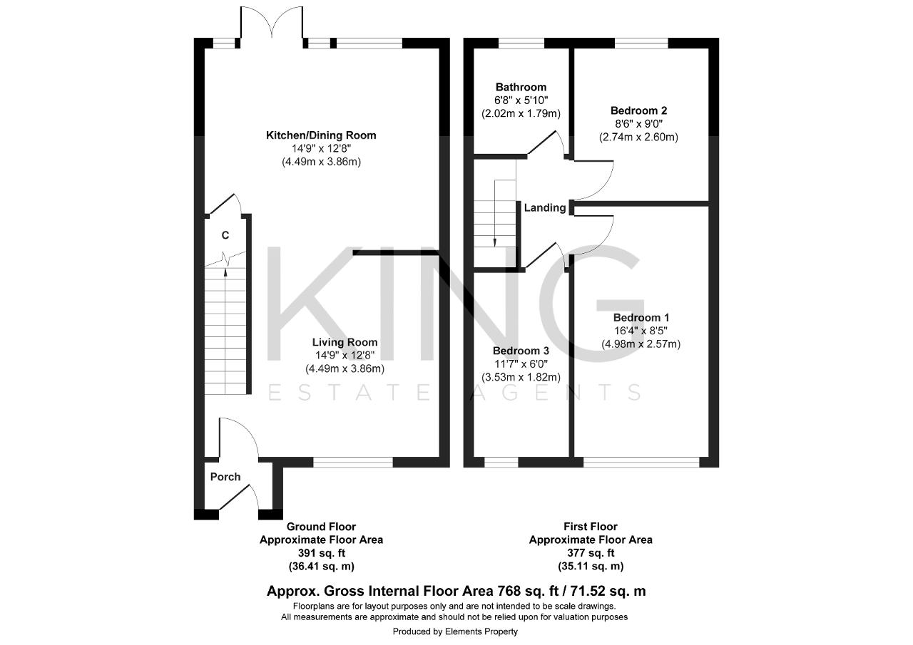 Floorplan of Esk Way, Bletchley, Milton Keynes, Buckinghamshire, MK3 7PW