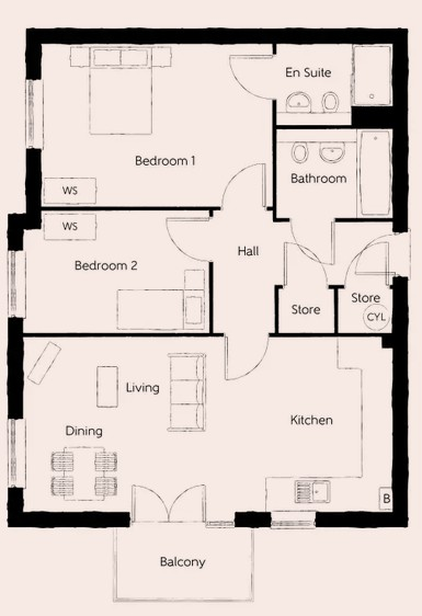 Floorplan of Whitehouse Gardens, Milton Keynes, MK8 8BS
