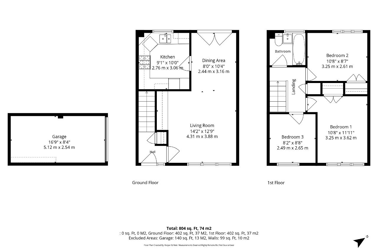 Floorplan of Sutherland Grove, Bletchley, Milton Keynes, Buckinghamshire, MK3 7NX