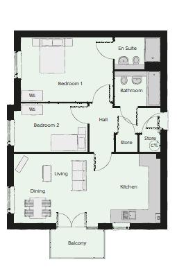 Floorplan of Whitehouse Gardens, Milton Keynes, Buckinghamshire, MK8 8AB